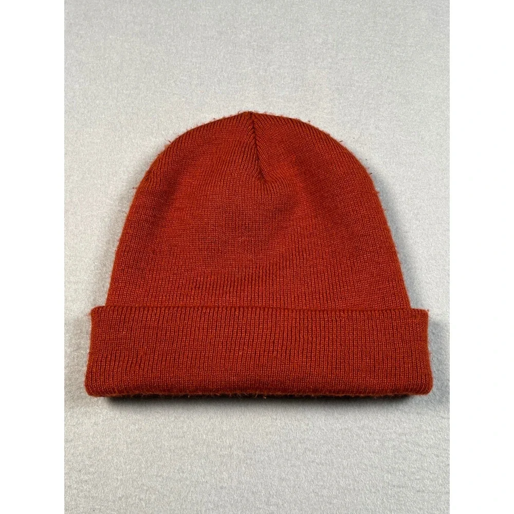 Stussy Beanie Red Knit Logo Embroidered Made in USA‎ Winter Hat
